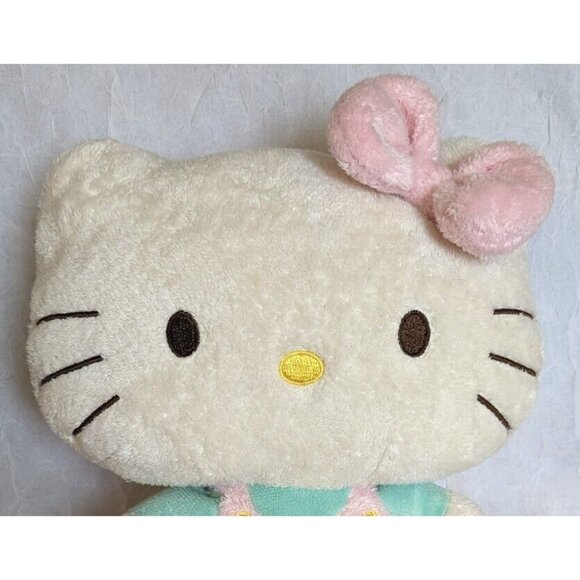 Ty Pluffies Hello Kitty Plush Pastel Sanrio Stuffed Animal Pink Overalls 2011 8" - Picture 2 of 12